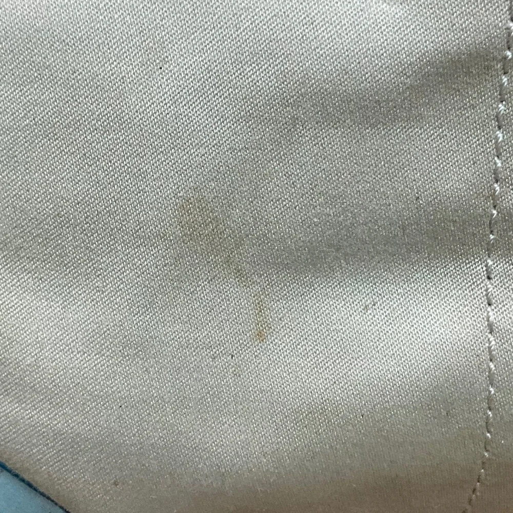 Vintage Coach handbag, beige material & baby blue leather. 10-H8Fa - Picture 5 of 12